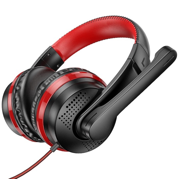 Наушники Hoco W103, игровые, накладные, микрофон, 3.5 мм, 1.2 м, черно-красные Наушники Hoco W103, игровые, накладные, микрофон, 3.5 мм, 1.2 м, черно-красные