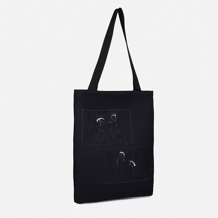 Шопер без застёжки, цвет чёрный Шопер без застёжки, цвет чёрный