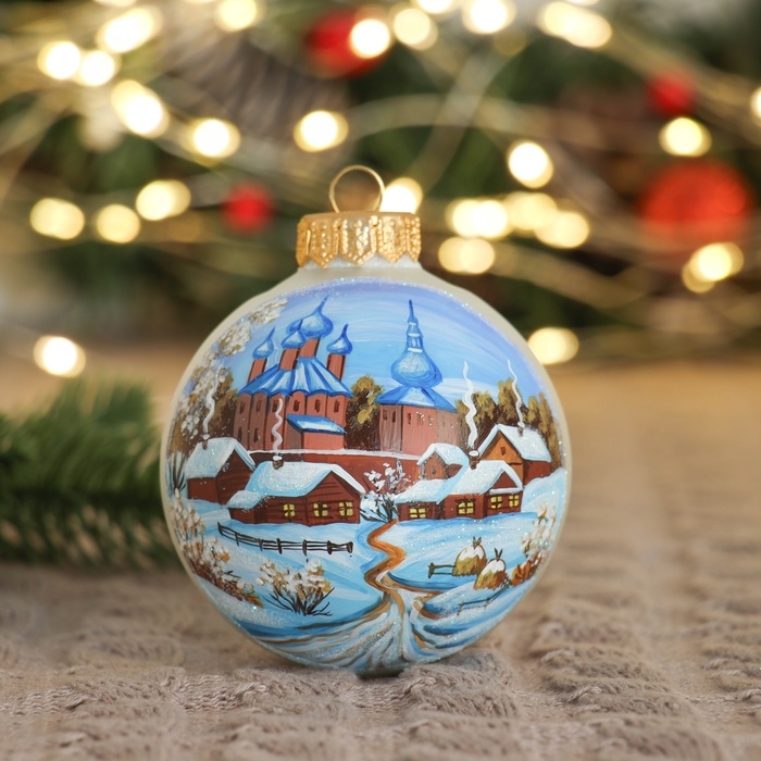 Набор из 4-х ёлочных шаров 80 мм «На краю света» Набор из 4-х ёлочных шаров 80 мм «На краю света»