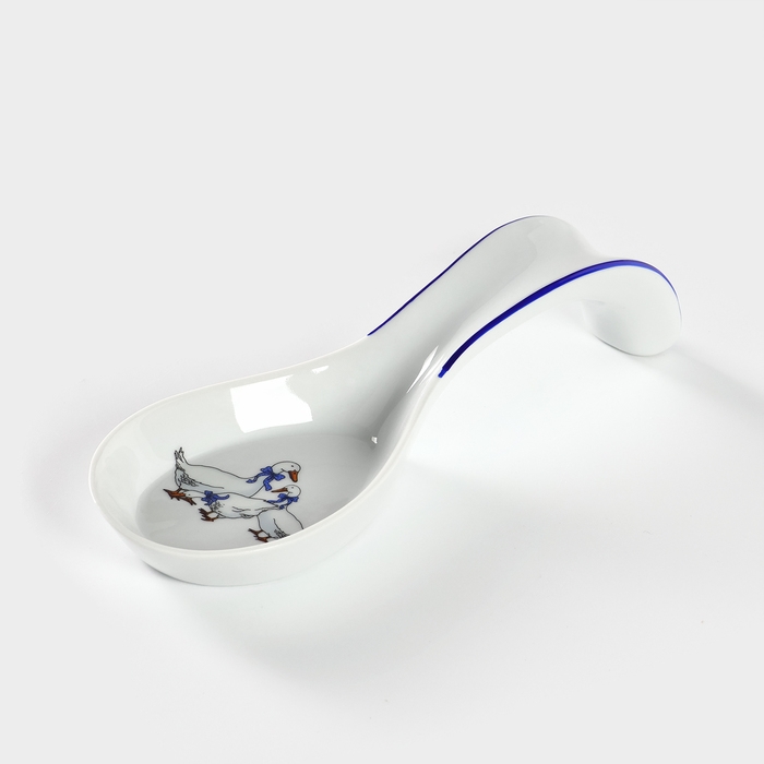 Подставка под ложку фарфоровая «Гуси», 20 см, МИКС Подставка под ложку фарфоровая «Гуси», 20 см, МИКС