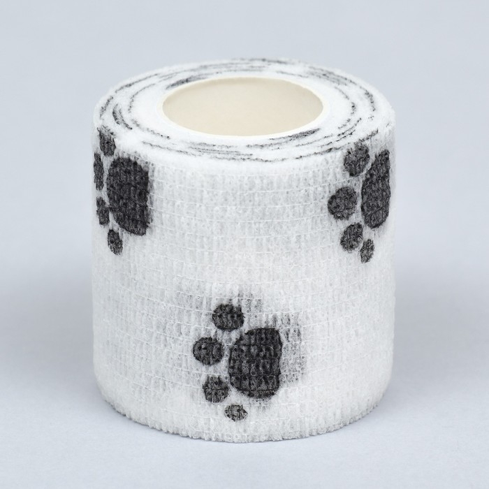 Бинт самофиксирующийся  Бинт самофиксирующийся "Лапки", 5 см, макс. растяжимость 4,5 м, белый