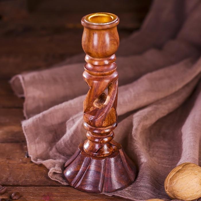 Подсвечник Подсвечник "Красота" дерево 7х7х20,5 см