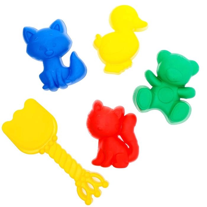 Набор для игры в песке №103: 4 формочки, совок с короной, МИКС Набор для игры в песке №103: 4 формочки, совок с короной, МИКС