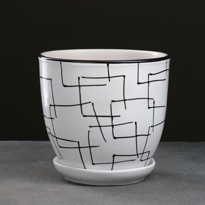 Горшок цветочный Иллюзия белая 2,5 л Горшок цветочный Иллюзия белая 2,5 л