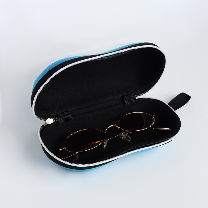 Футляр для очков на молнии, длина 17 см, цвет синий Футляр для очков на молнии, длина 17 см, цвет синий