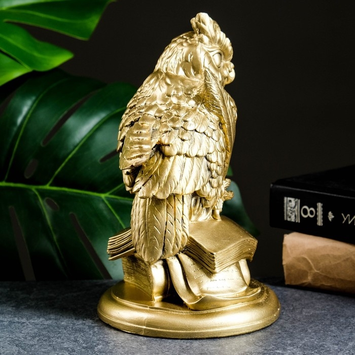 Фигура Фигура "Филин на книгах большой" золото, 21х14х13см