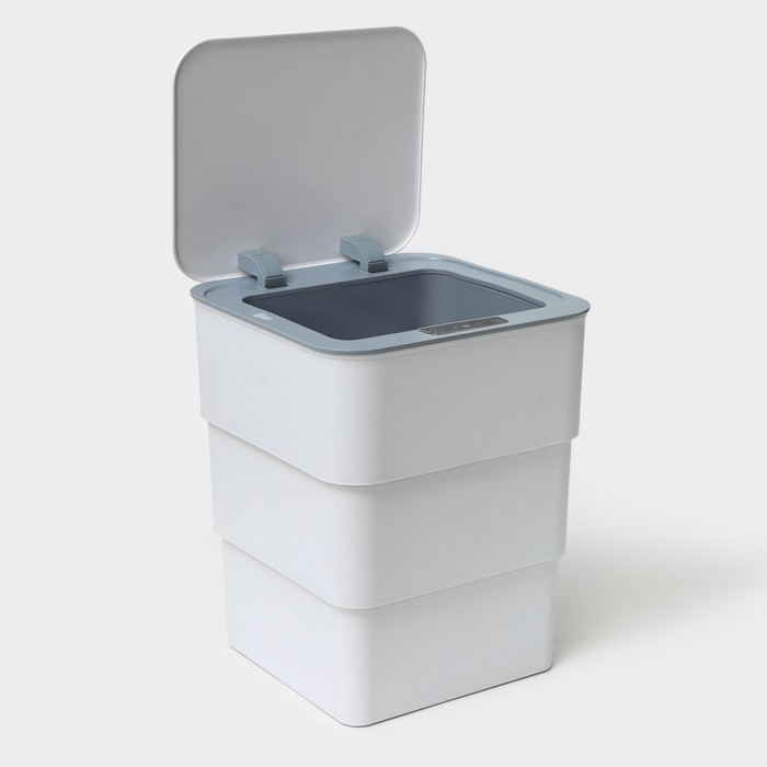 Ведро мусорное сенсорное SAVANNA, складное, 18 л, цвет белый Ведро мусорное сенсорное SAVANNA, складное, 18 л, цвет белый