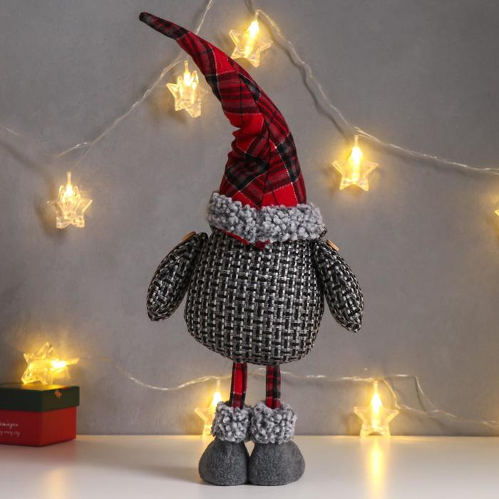 Кукла интерьерная Кукла интерьерная "Совёнок в клетчатом колпаке и оленями на пузике" 49 см