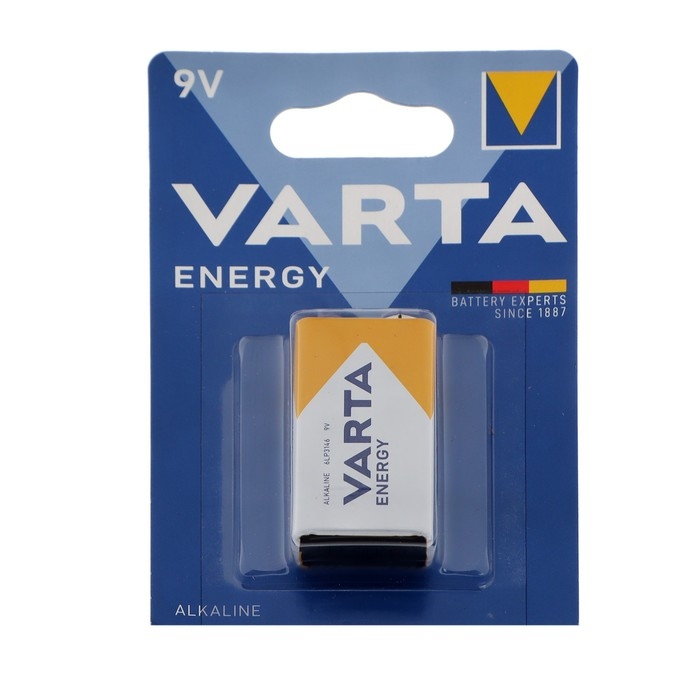 Батарейка алкалиновая Varta Energy, 6LR61-1BL, 9В, крона, блистер, 1 шт. Батарейка алкалиновая Varta Energy, 6LR61-1BL, 9В, крона, блистер, 1 шт.