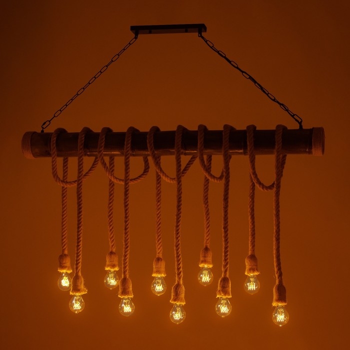 Светильник Светильник "Канаты" 10хЕ27 60Вт коричневый 120х17х17см BayerLux