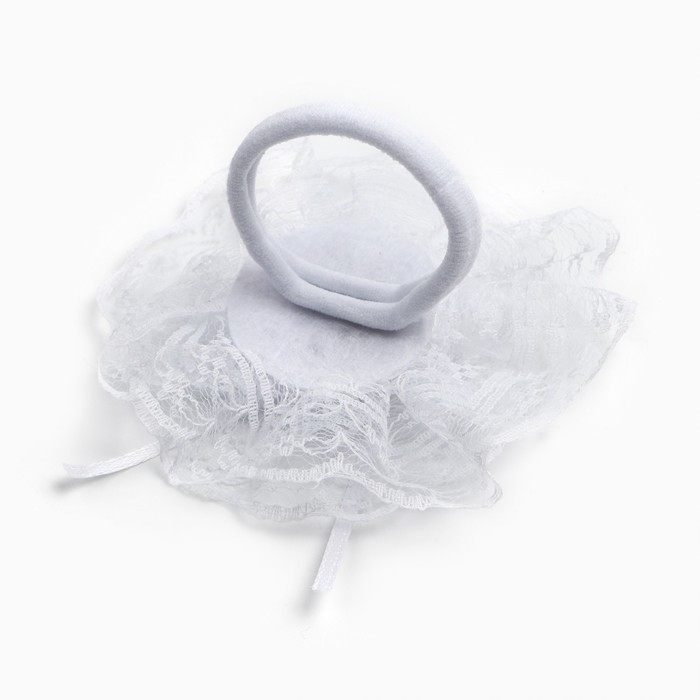 Выпускной. Бант для волос на резинке, белый, 10.5 см, Минни Маус