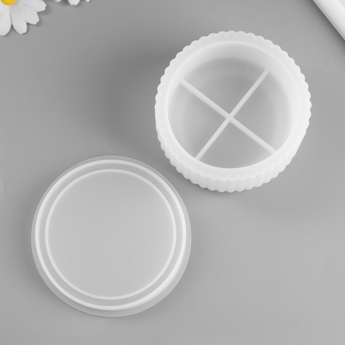 Молд силикон Молд силикон "Шкатулка. Рельеф" с крышкой 10,7х10,7х5,6 см