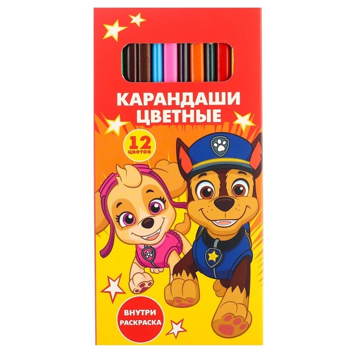 Карандаши цветные 12 цветов, Paw Patrol Карандаши цветные 12 цветов, Paw Patrol