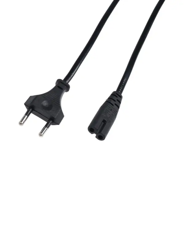 Кабель питания сетевой для светильников, разъем L/N, 180 см, черный