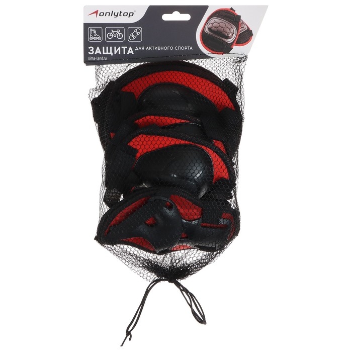 Защита роликовая ONLYTOP, р. S, цвет красный Защита роликовая ONLYTOP, р. S, цвет красный