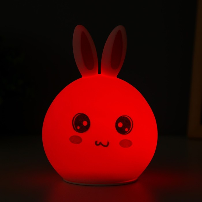 Ночник силикон  Ночник силикон "Антистресс Мякиш Зайчонок" 4хLED USB 16х11х10,5 см