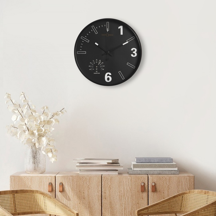 Часы настенные, интерьерные  Часы настенные, интерьерные "Гриик", d-30 см, с термометром