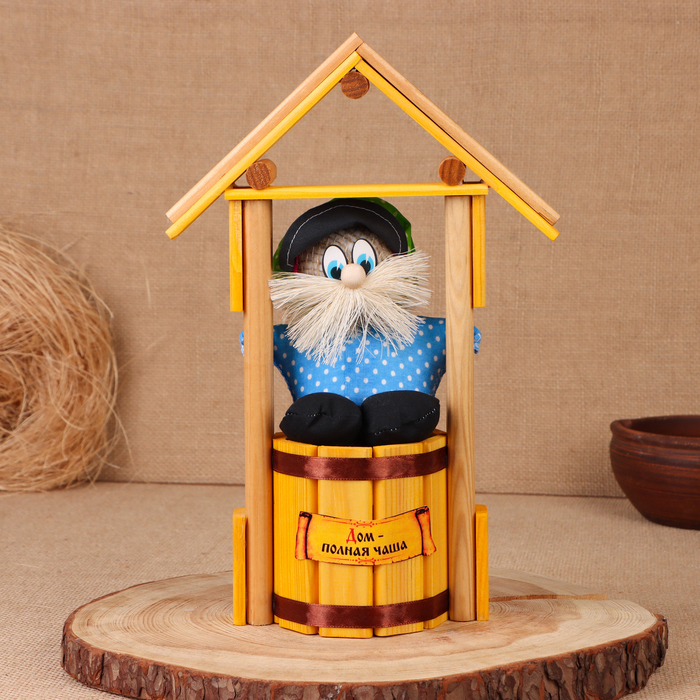 Оберег - домовой Оберег - домовой "Домовой на бочке, в домике", h = 30 см, микс