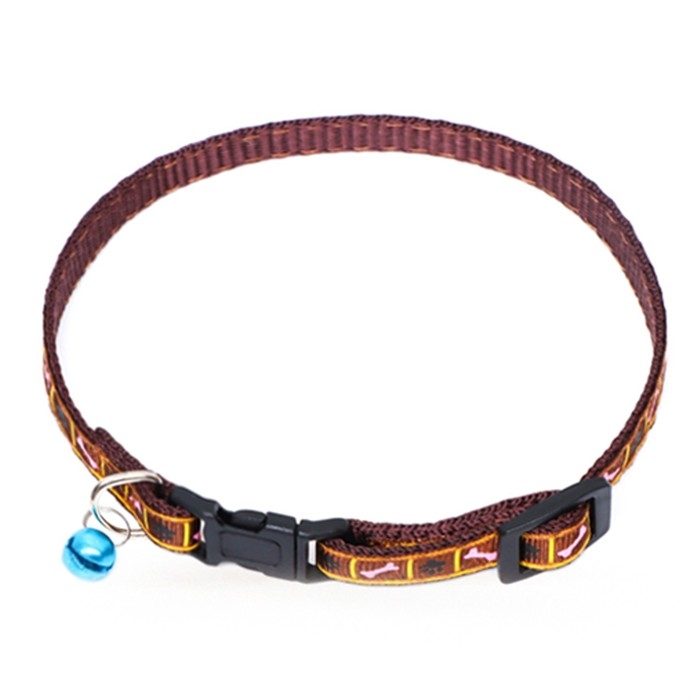 Ошейник двухслойный с фастексом Ошейник двухслойный с фастексом "Косточки и лапки", 30 х 1 см, коричневый