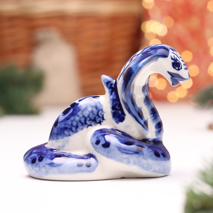 Сувенир Сувенир "Змея", №19, гжель, 12 см