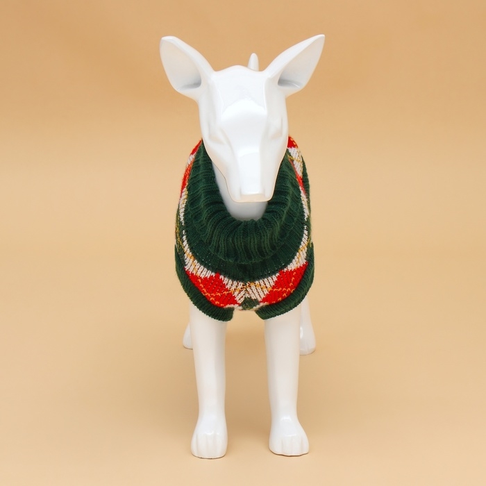 Свитер  Свитер "Шахматы",  2XL (ДС 34, ОШ 34, ОГ 32-51 см)