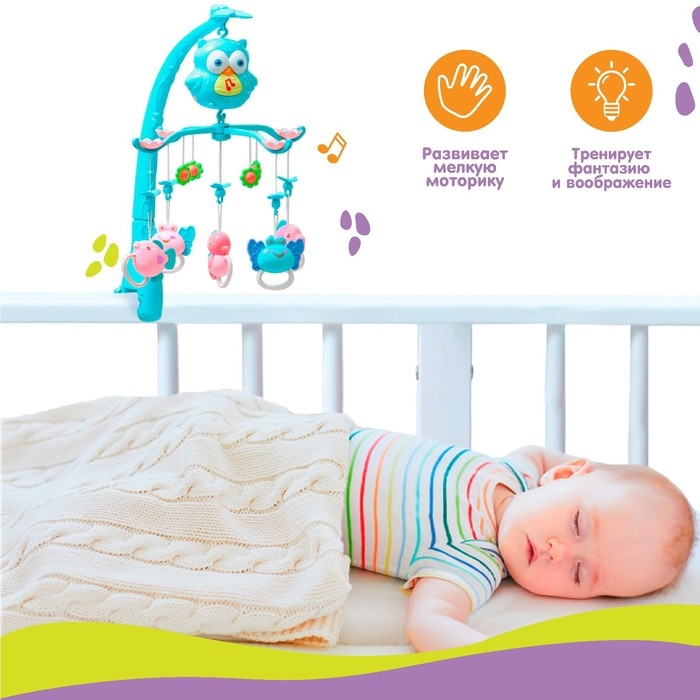 Мобиль музыкальный на кроватку «Совушка», проектор, пульт, цвет и виды МИКС Мобиль музыкальный на кроватку «Совушка», проектор, пульт, цвет и виды МИКС