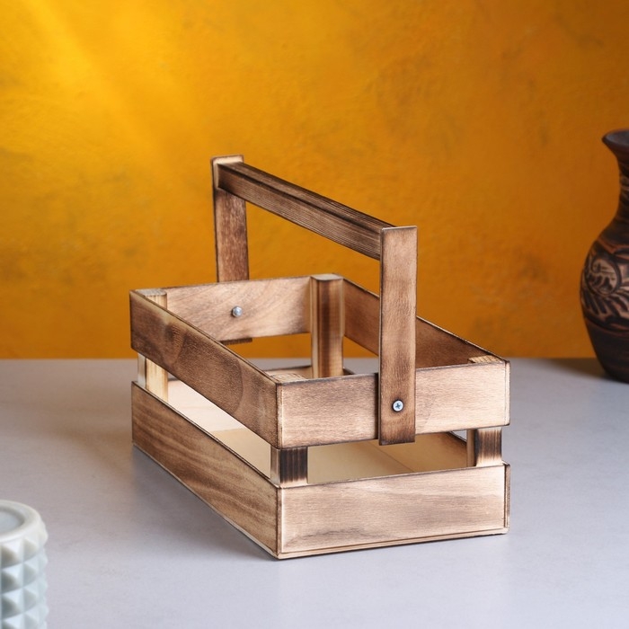 Кашпо деревянное 24.5×13.5×9 см  Кашпо деревянное 24.5×13.5×9 см "Двушка Лайт", двухреечное, обжиг Дарим Красиво