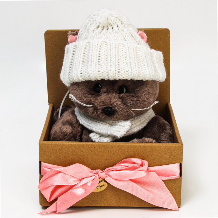 Новогодняя мягкая игрушка Снежинка Marta, кошечка, на новый год , 25 см.