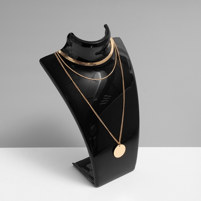 Бюст для украшений, 13,5×10,5×20 см, h=20 см, цвет чёрный, глянцевый Бюст для украшений, 13,5×10,5×20 см, h=20 см, цвет чёрный, глянцевый