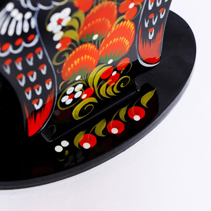 Салфетница «Сова», 10х14 см, хохлома, микс Салфетница «Сова», 10х14 см, хохлома, микс