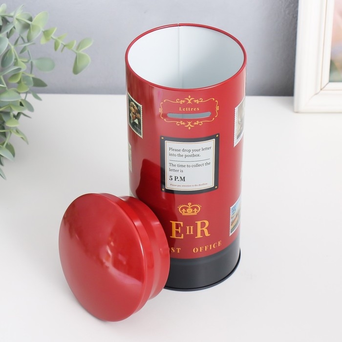 Копилка металл Копилка металл "Почтовый ящик. Марки" МИКС 11х11х20 см