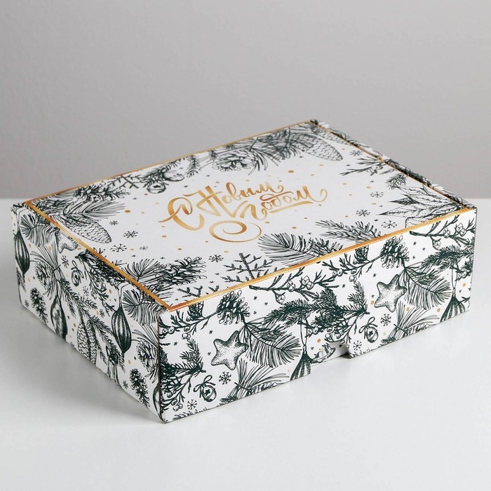 Коробка подарочная новогодняя складная «Тепла и уюта», 30,7 х 22 х 9,5 см, Новый год Коробка подарочная новогодняя складная «Тепла и уюта», 30,7 х 22 х 9,5 см, Новый год