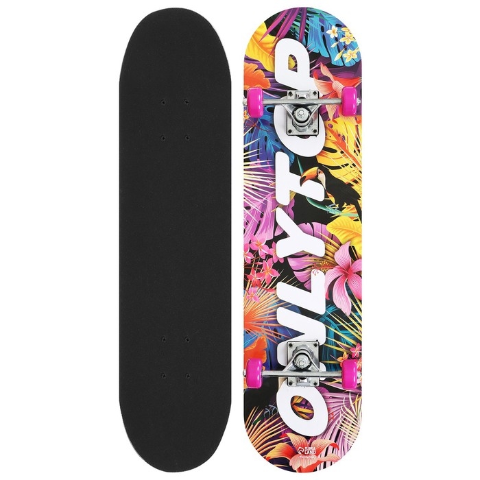 Скейтборд подростковый ONLYTOP, 78х20 см, колёса PVC 50 мм, алюминиевая рама Скейтборд подростковый ONLYTOP, 78х20 см, колёса PVC 50 мм, алюминиевая рама