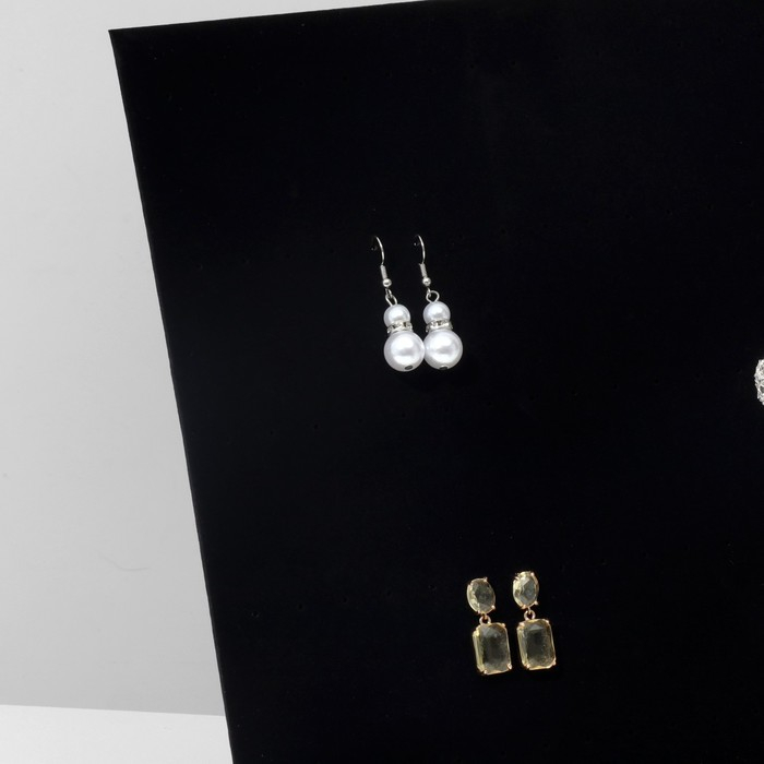 Подставка под серьги 60 пар, 5 рядов, 33×10×30 см, цвет чёрный Подставка под серьги 60 пар, 5 рядов, 33×10×30 см, цвет чёрный