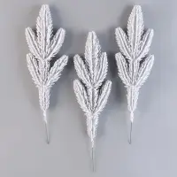 Литая веточка, голубая, заснеженная, набор 3 шт.