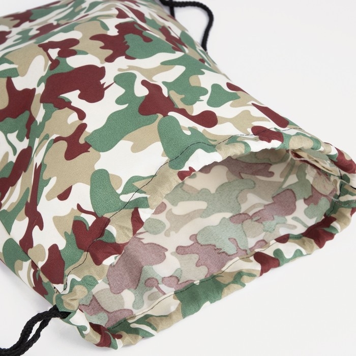 Мешок для обуви на шнурке, цвет бежевый/камуфляж Мешок для обуви на шнурке, цвет бежевый/камуфляж