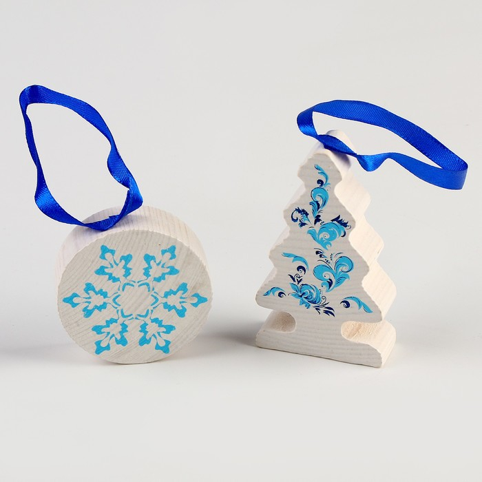 Набор ёлочных игрушек  Набор ёлочных игрушек "Зимние узоры" 5 деталей