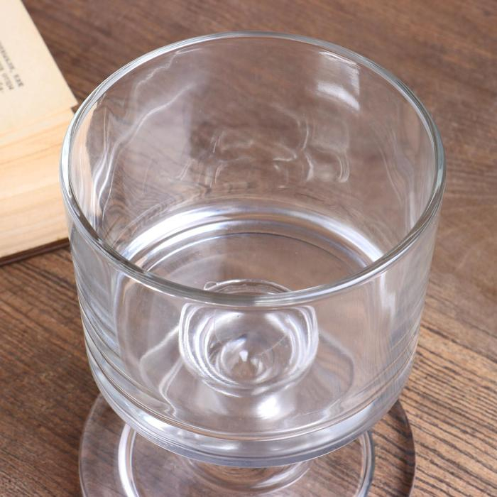 Подсвечник стекло на 1 свечу  Подсвечник стекло на 1 свечу "Широкий низкий бокал" прозрачный 14,5х11х11 см