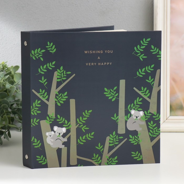 Фотоальбом на кольцах на 200 фото 6х9 см Фотоальбом на кольцах на 200 фото 6х9 см "Коалы на деревьях" 3х22,7х23,5 см