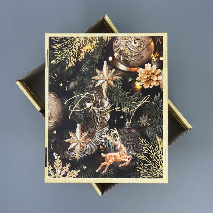 Коробка подарочная новогодняя складная «Фотографичная», 31,2 х 25,6 х 16,1 см, Новый год Коробка подарочная новогодняя складная «Фотографичная», 31,2 х 25,6 х 16,1 см, Новый год