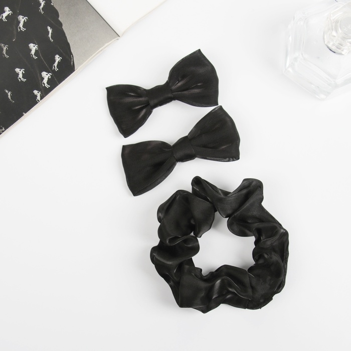 Набор для волос Набор для волос "Фелиция" (резинка 7 см, 2 зажима 6,5 см) классика. чёрный