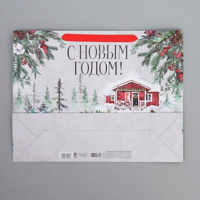 Пакет подарочный новогодний крафтовый горизонтальный «Новогодняя история», L 40 х 31 х 11.5 см, Новый год Пакет подарочный новогодний крафтовый горизонтальный «Новогодняя история», L 40 х 31 х 11.5 см, Новый год