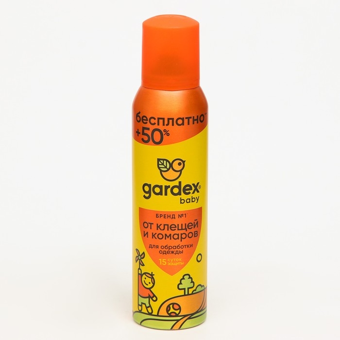 Аэрозоль от клещей и комаров  Аэрозоль от клещей и комаров "Gardex Baby", 150 мл