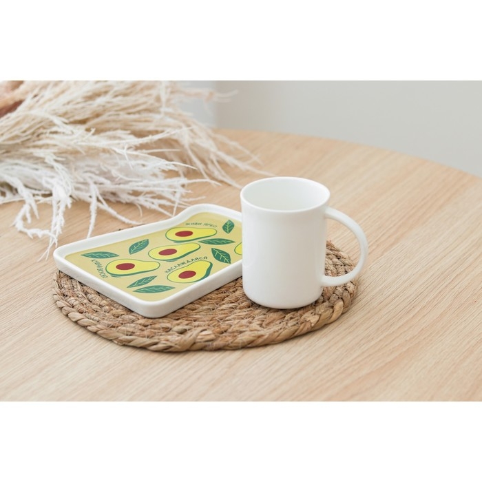 Чайная пара керамическая «Наслаждайся», кружка 200 мл, блюдце 17.8х13.3 см, цвет белый Чайная пара керамическая «Наслаждайся», кружка 200 мл, блюдце 17.8х13.3 см, цвет белый