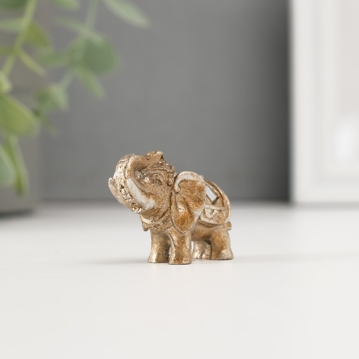 Сувенир полистоун Сувенир полистоун "Слоник с цветочком на попоне" 3х4х1,5 см