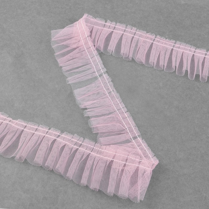 Рюш однослойный, 50 мм, 9 ± 0,5 м, цвет розовый Рюш однослойный, 50 мм, 9 ± 0,5 м, цвет розовый