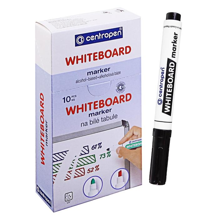 Маркер для доски, Centropen 8569, пулевидный/скошенный, 1.5-5.0 мм, чёрный Маркер для доски, Centropen 8569, пулевидный/скошенный, 1.5-5.0 мм, чёрный