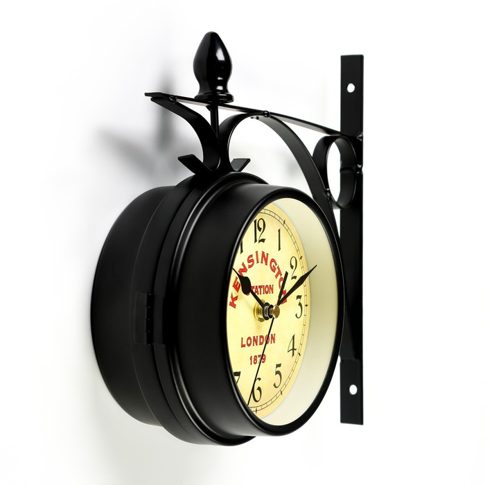 Часы настенные двусторонние, на подвесе Kensington station, бесшумные, d-12 см Часы настенные двусторонние, на подвесе Kensington station, бесшумные, d-12 см