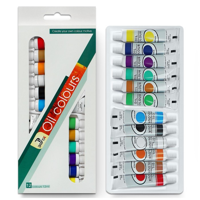 Краски масляные, 12 цветов, в пластиковой тубе, 12 мл Краски масляные, 12 цветов, в пластиковой тубе, 12 мл