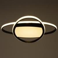 Люстра с ПДУ 1221/1BK LED 90Вт 3000-6000К черный 50х50х9 см BayerLux